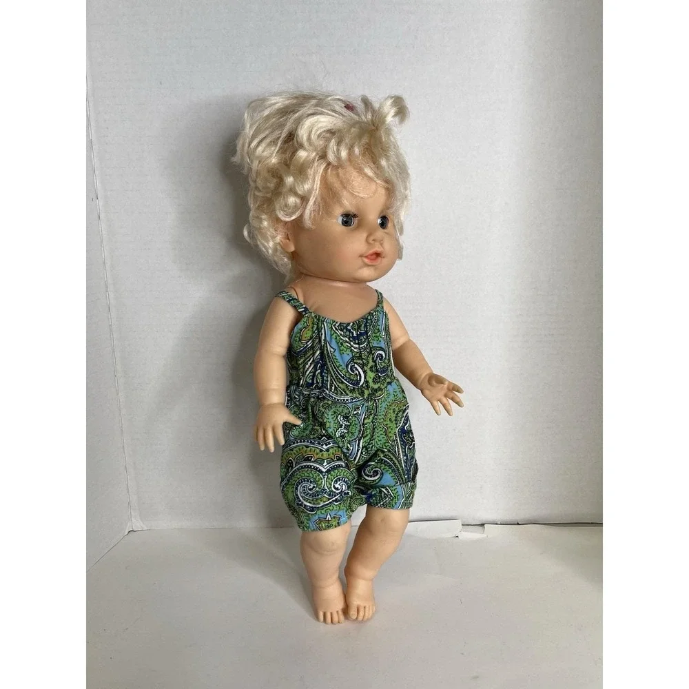 Vintage Cititoy Baby Doll Vinyl & Plastic With Blonde Hair & Bright Eyes 1985